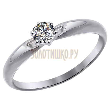 Помолвочное кольцо из белого золота со Swarovski Zirconia 81010215
