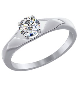 Помолвочное кольцо из белого золота со Swarovski Zirconia 81010217