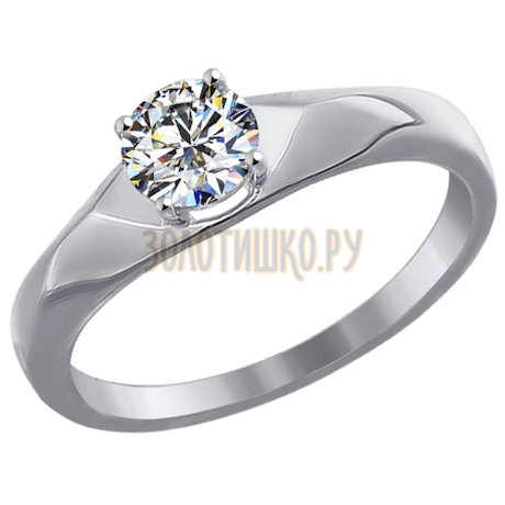 Помолвочное кольцо из белого золота со Swarovski Zirconia 81010217