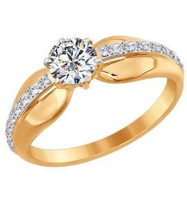 Помолвочное кольцо из золота со Swarovski Zirconia 81010218