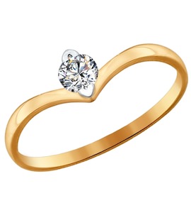 Помолвочное кольцо из золота со Swarovski Zirconia 81010223
