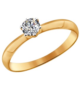 Помолвочное кольцо из золота со Swarovski Zirconia 81010225