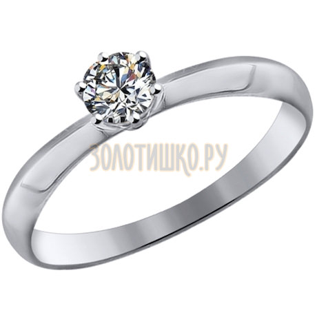 Помолвочное кольцо из белого золота со Swarovski Zirconia 81010226