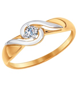 Кольцо из золота со Swarovski Zirconia 81010228