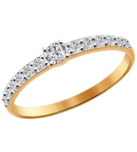 Помолвочное кольцо из золота со Swarovski Zirconia 81010230