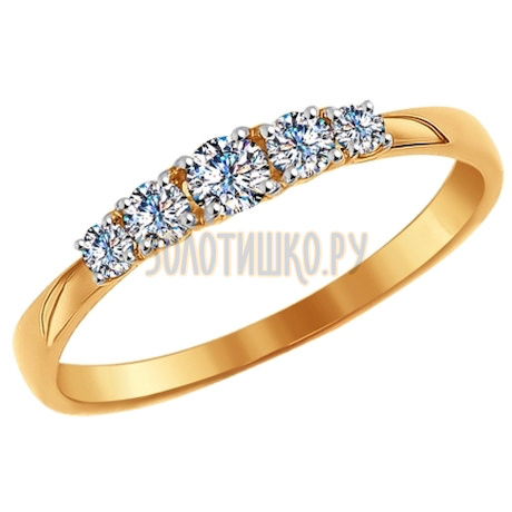 Кольцо из золота со Swarovski Zirconia 81010235