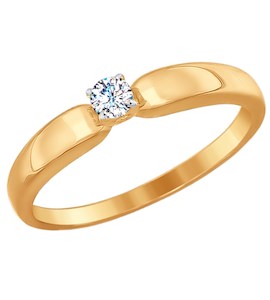 Помолвочное кольцо из золота со Swarovski Zirconia 81010243