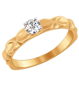 Помолвочное кольцо из золота со Swarovski Zirconia 81010244
