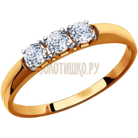 Кольцо из золота со Swarovski Zirconia 81010283