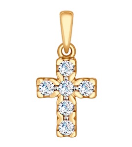 Крест из золота со Swarovski Zirconia 81030063