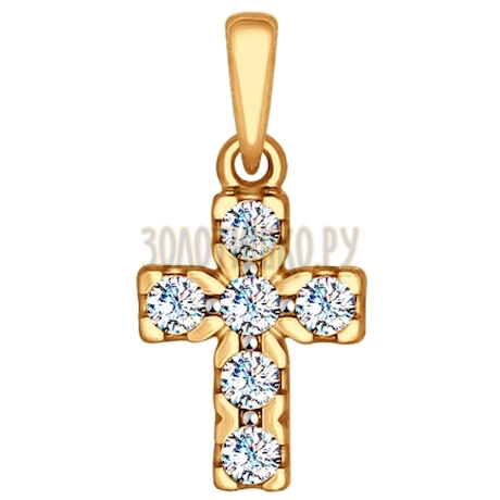 Крест из золота со Swarovski Zirconia 81030063