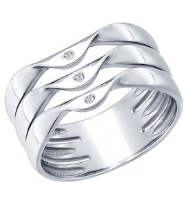 Кольцо из серебра с бриллиантами 87010001