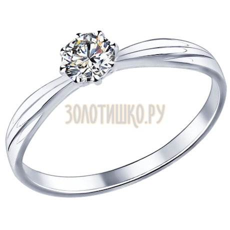 Помолвочное кольцо из серебра с фианитом 89010009
