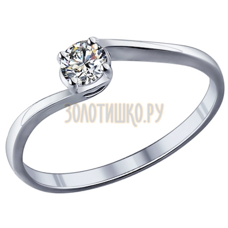 Помолвочное кольцо из серебра с фианитом 89010026