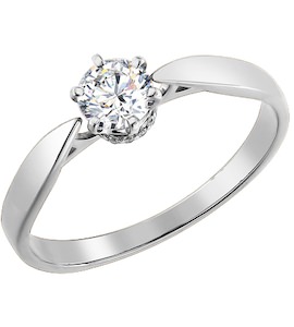 Красивое кольцо с бриллиантом 9010013