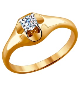 Помолвочное кольцо из золота с бриллиантом 9010023