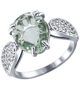 Серебряное кольцо с кварцем 92010779