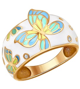 Позолоченное кольцо с бабочкой 93010488