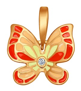 Позолоченный кулон с бабочкой 93030247