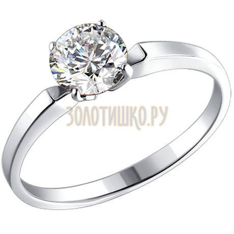 Серебряное помолвочное кольцо с фианитом 94010279