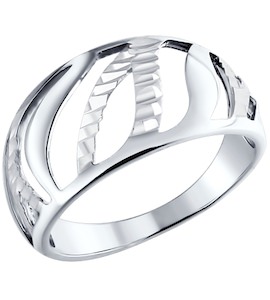 Кольцо из серебра с алмазной гранью 94010543