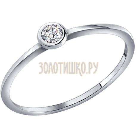 Помолвочное кольцо из серебра c фианитом 94010630