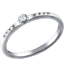 Помолвочное кольцо из серебра с фианитами 94010698