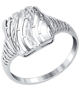 Кольцо из серебра с алмазной гранью 94011198