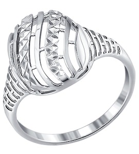 Кольцо из серебра с алмазной гранью 94011199
