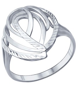 Кольцо из серебра с алмазной гранью 94011225