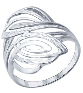 Кольцо из серебра с алмазной гранью 94011226