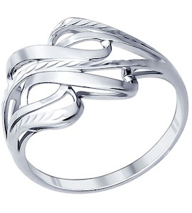 Кольцо из серебра с алмазной гранью 94011227