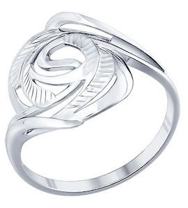 Кольцо из серебра с алмазной гранью 94011228