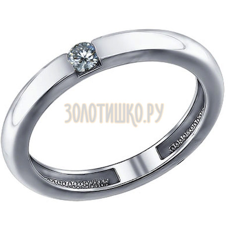 Помолвочное кольцо из серебра с фианитом 94011254