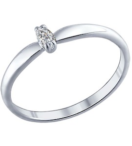 Помолвочное кольцо из серебра с фианитом 94011261