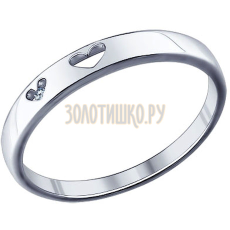 Помолвочное кольцо из серебра с фианитом 94011294