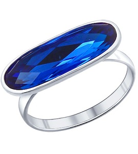 Кольцо из серебра с синим кристаллом swarovski 94011357