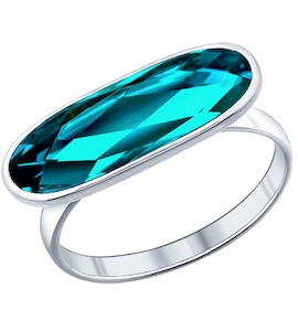 Кольцо из серебра с голубым кристаллом swarovski 94011359