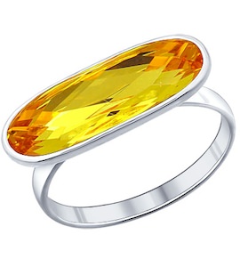 Кольцо из серебра с жёлтым кристаллом swarovski 94011360