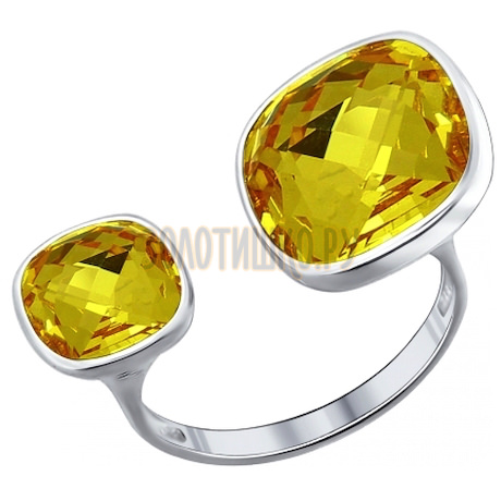 Кольцо из серебра с жёлтыми кристаллами swarovski 94011368