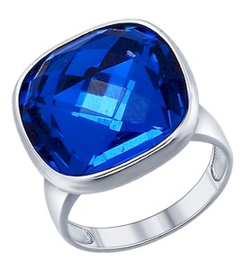 Кольцо из серебра с синим кристаллом swarovski 94011369