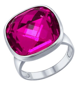 Кольцо из серебра с розовым камнем 94011370