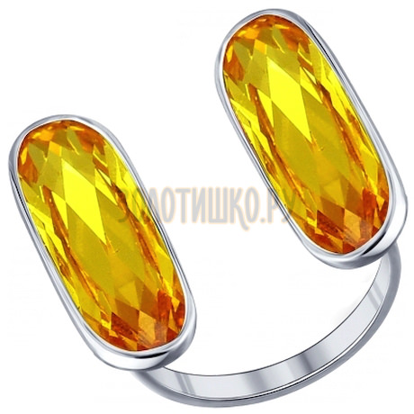 Кольцо из серебра с жёлтыми кристаллами swarovski 94011383