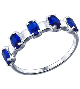 Кольцо из серебра с синими фианитами 94011449