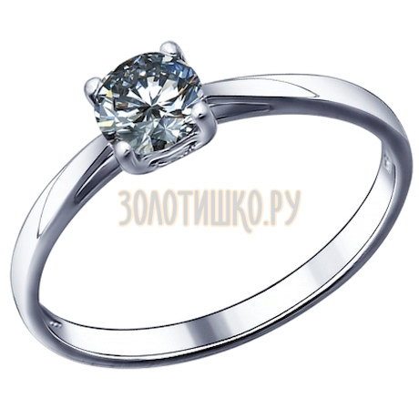 Помолвочное кольцо из серебра с фианитом 94011490