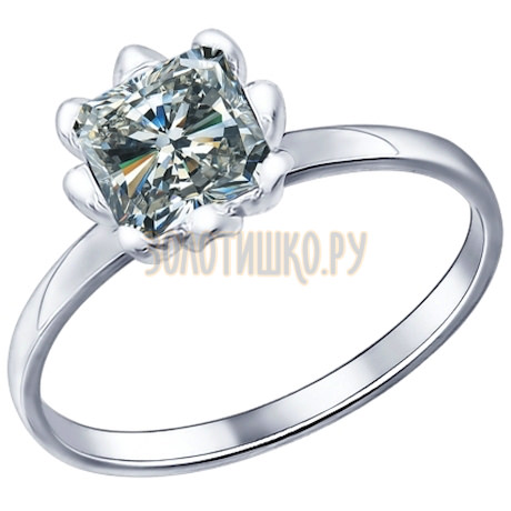 Помолвочное кольцо из серебра с фианитом 94011568