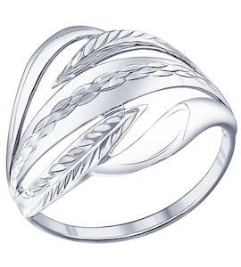 Кольцо из серебра с алмазной гранью 94011576