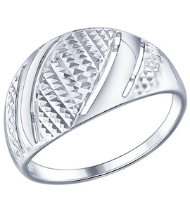 Кольцо из серебра с алмазной гранью 94011579