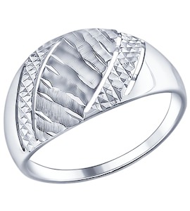 Кольцо из серебра с алмазной гранью 94011580