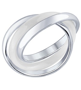 Кольцо из серебра с керамической вставкой 94011643